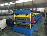 Two Layer Tile Profile Roll Forming Machine 0.35-0.6mm Thickness With 6 Ton Hydraulic Decoiler