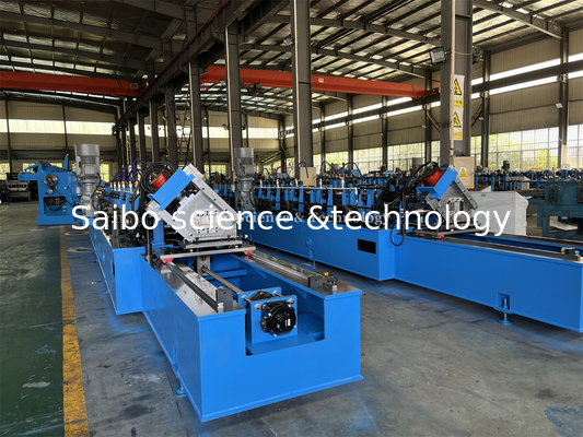 Post Track Cutting Track Cutting / Strut Roll Forming Machine with Cr12 Cutting