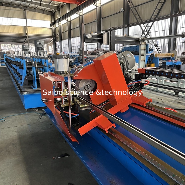 Strut Guide Rail Roll Forming Machine CR12MoV Material With Fly Saw Cutting