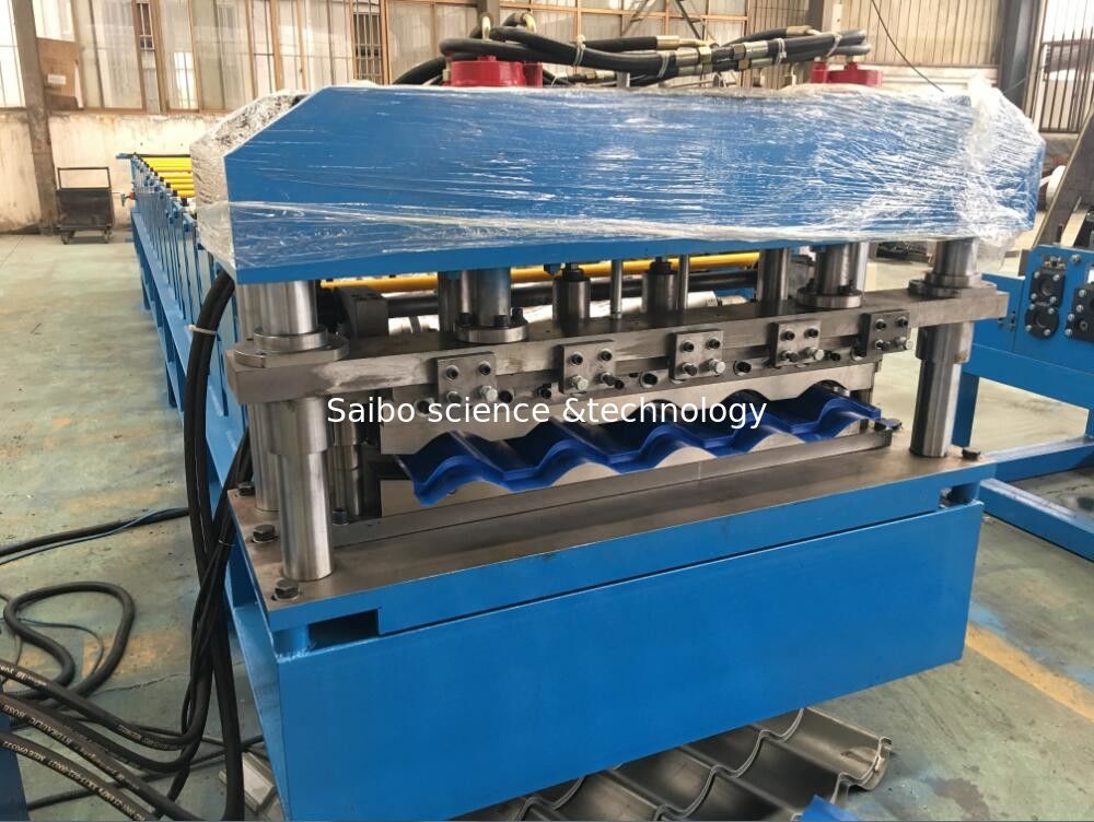 5 - 8 m / min Fast Speed Color Steel Roof Tile Forming Machine One Complete Chain Drive